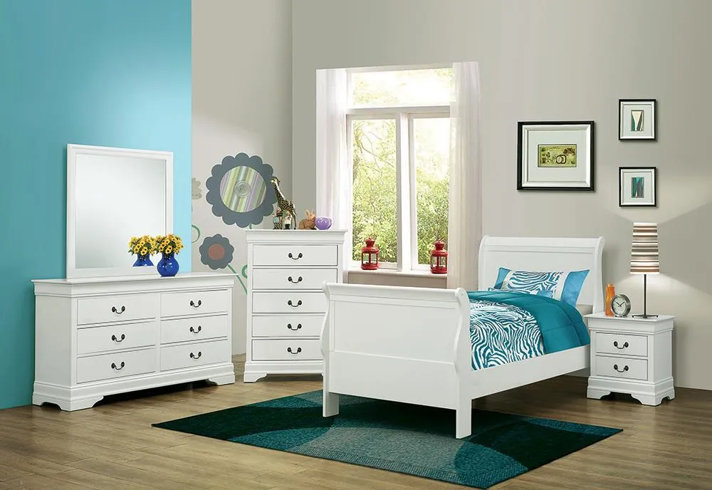 LOUIS PHILIPPE TWIN BED WHITE