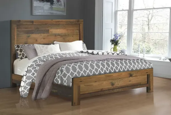 SIDNEY EASTERN KING BED RUSTIC PINE