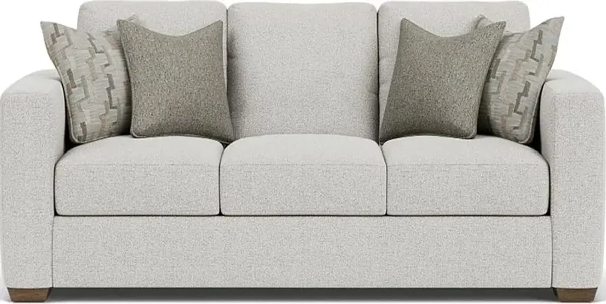 Flexsteel Collins Silver Glacier Three-Cushion Sofa