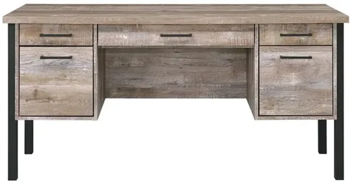 Coaster Samson 60 Inch 4-Drawer Office Computer Desk Weathered Oak