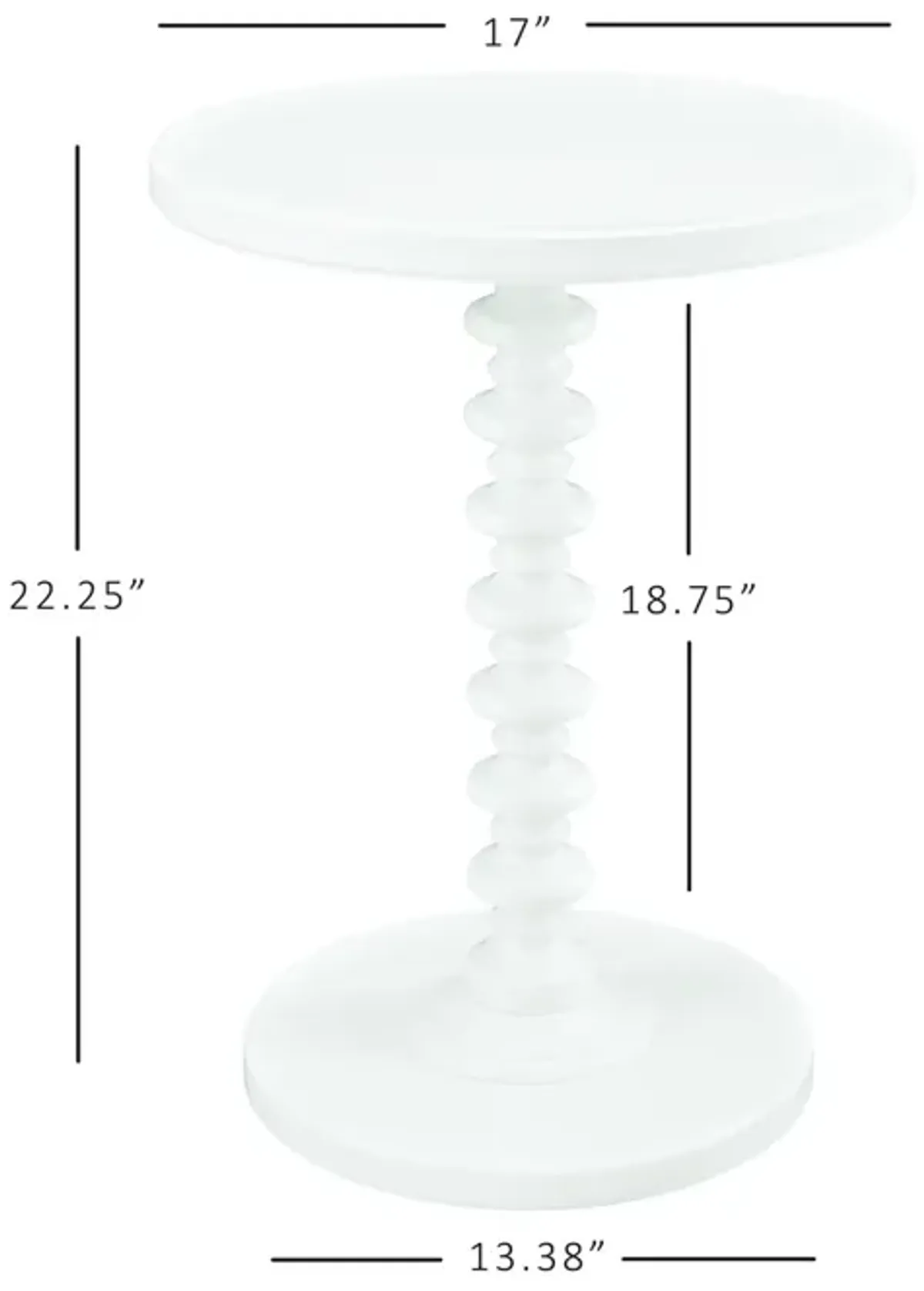 Powell White Round Spindle Table