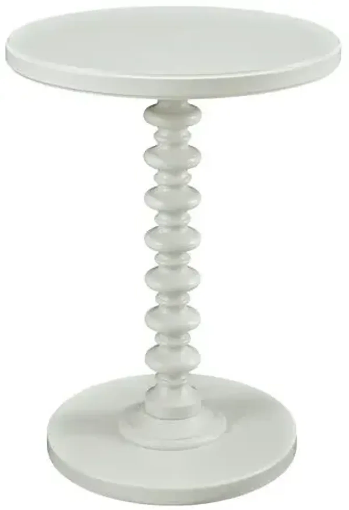 Powell White Round Spindle Table