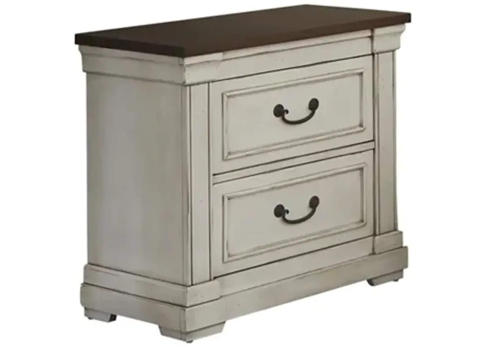 Coaster Hillcrest 2-Drawer Nightstand Distressed White