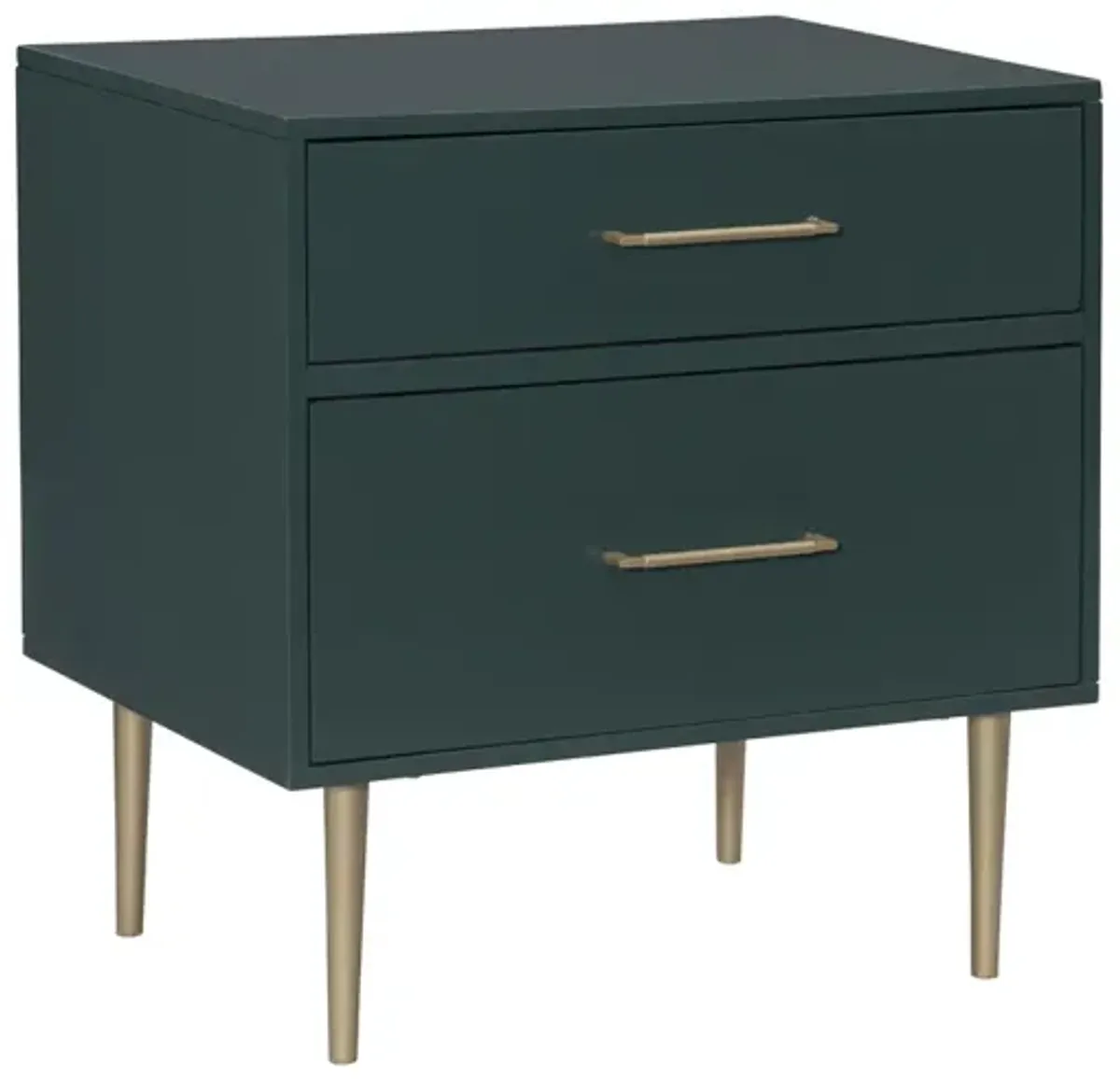 Linon Gloria 2-Drawer Nightstand Dark Green