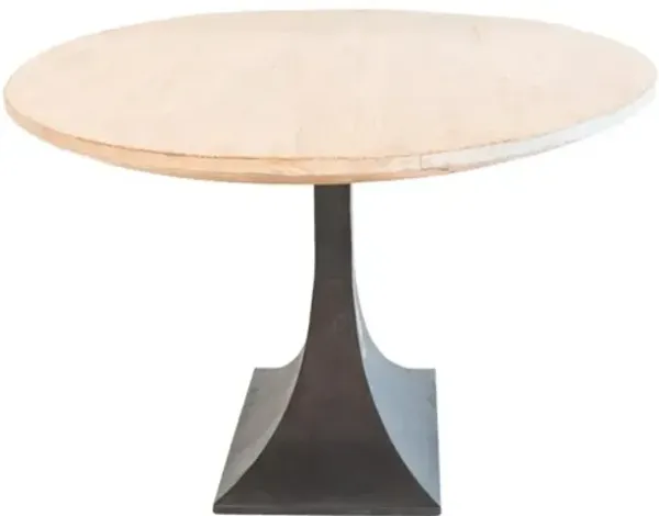 Nest Home Ida/Makenzie 78 Inch Oval Dining Table with White Wash/Iron Base