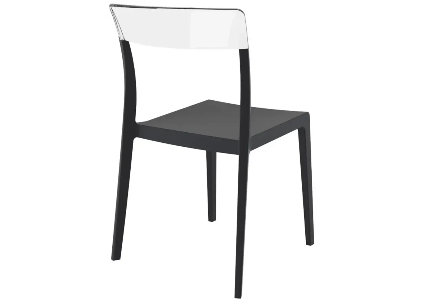 FLASH DINING CHAIR BLACK TRANSPARENT CLEAR