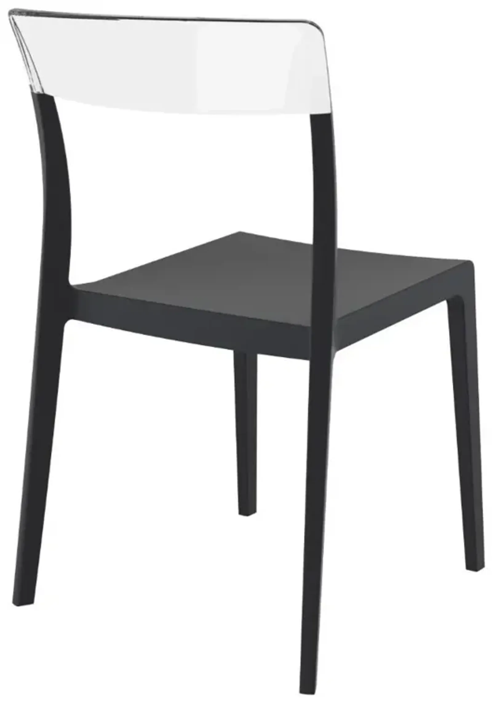 Compamia Flash Dining Chair Black Transparent Clear