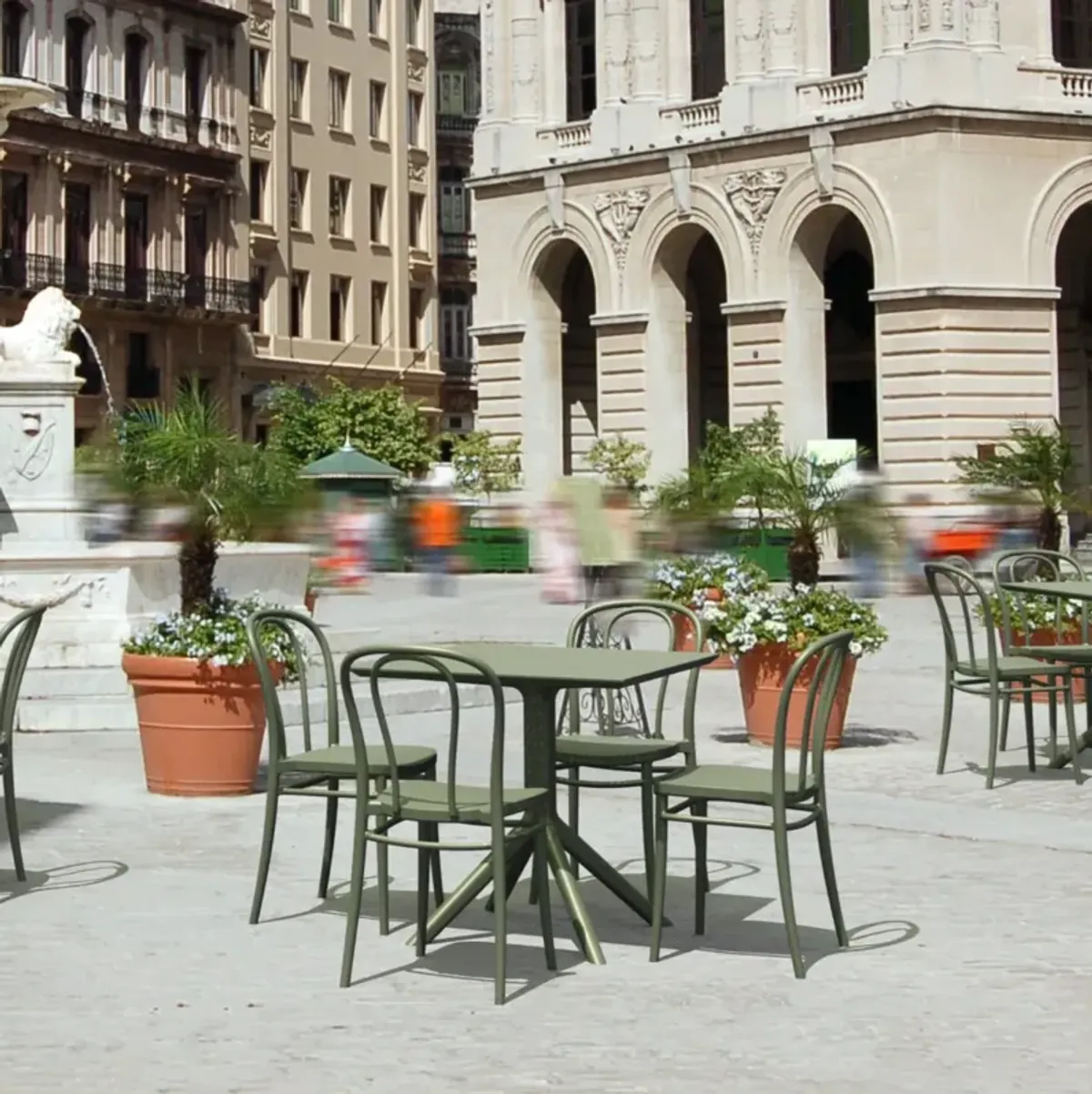 Compamia Victor Patio Dining Set with 4 Chairs Olive Green