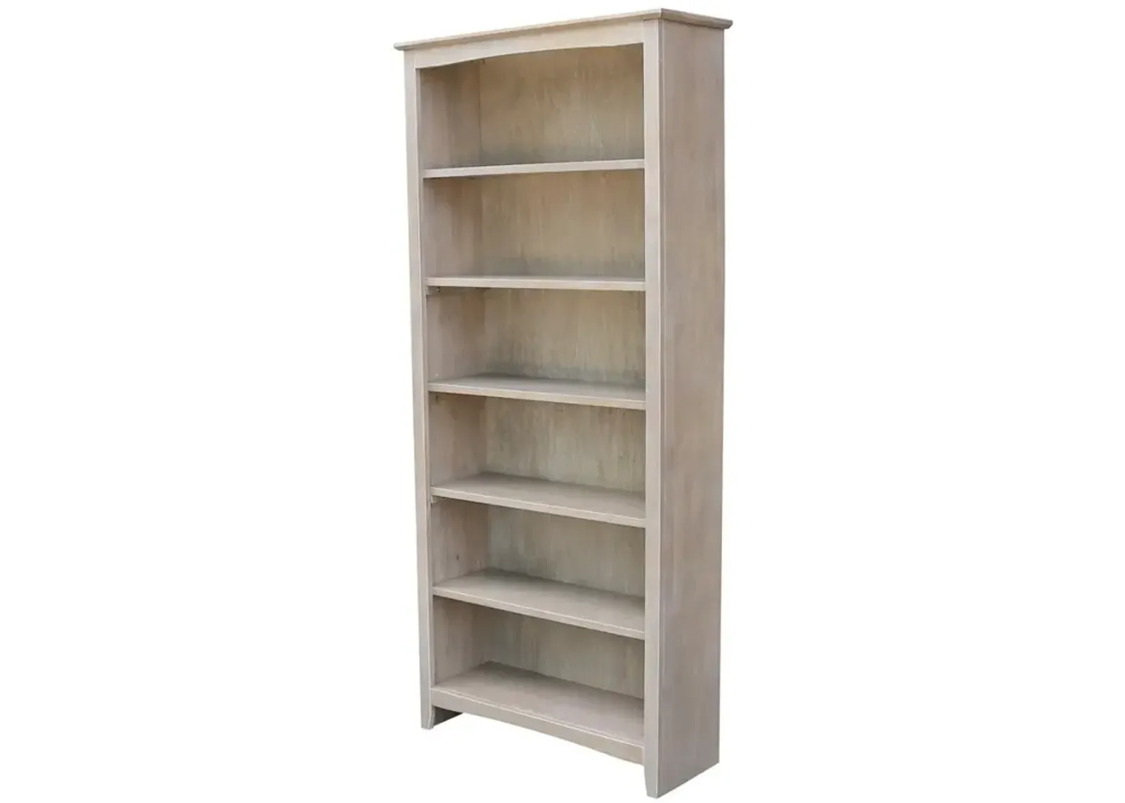 John Thomas 72 Inch Taupe Gray Shaker Bookcase