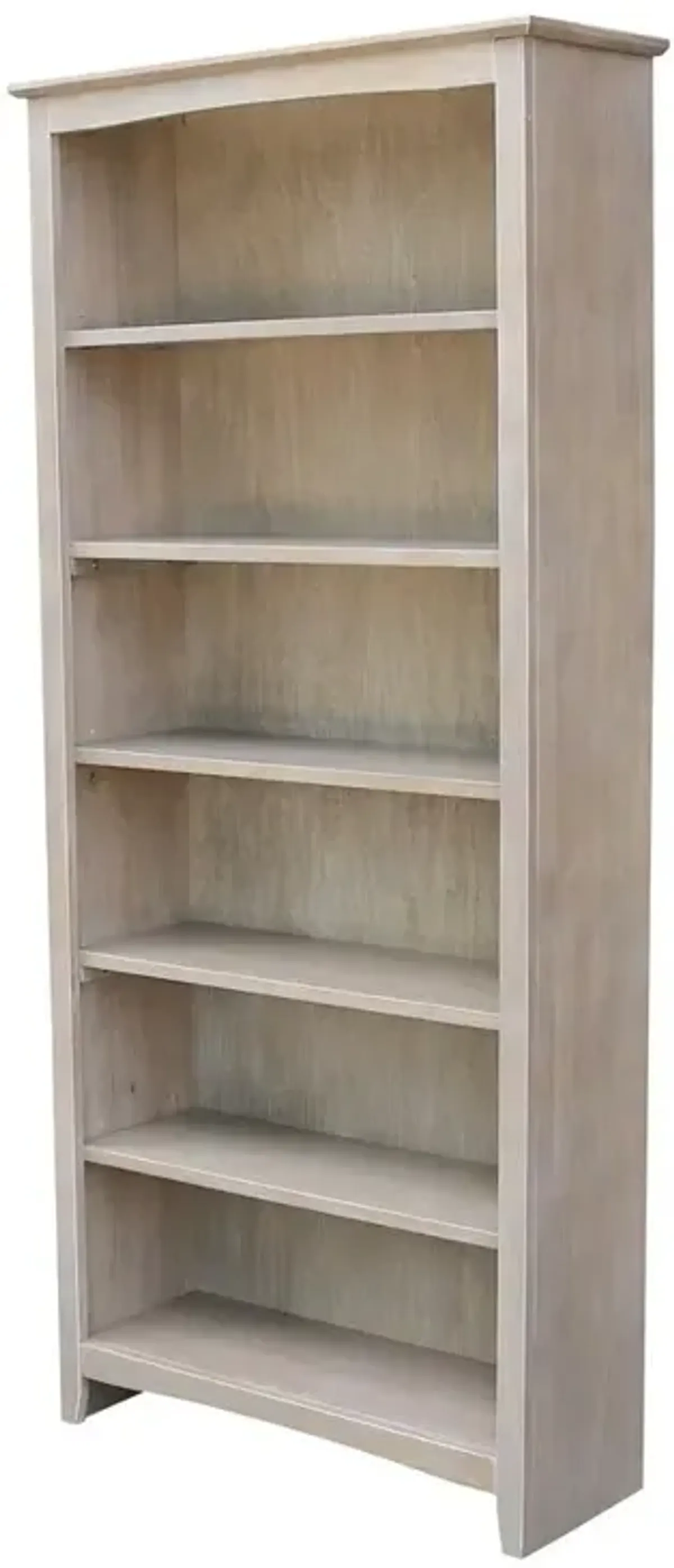 John Thomas 72 Inch Taupe Gray Shaker Bookcase