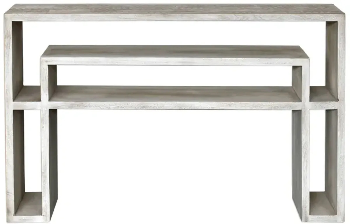 Uttermost Genara Console Table Aged Bone White