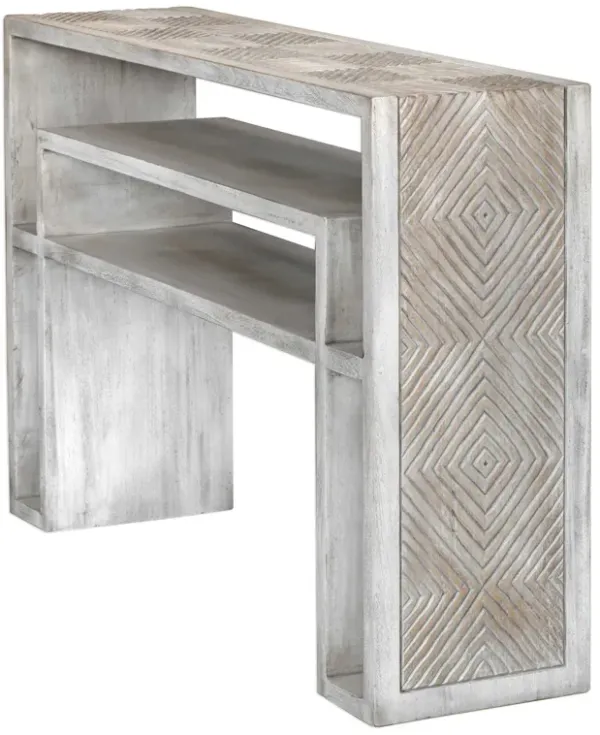 Uttermost Genara Console Table Aged Bone White