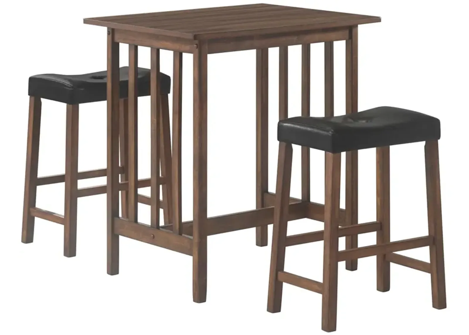 Coaster Oleander 3-Piece Counter-Height Dining Table Set Nut Brown