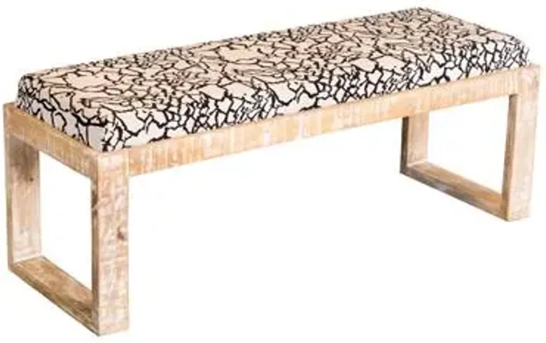 ACCENT BENCH BLACK/WHITE/WHITE DISTRESSED