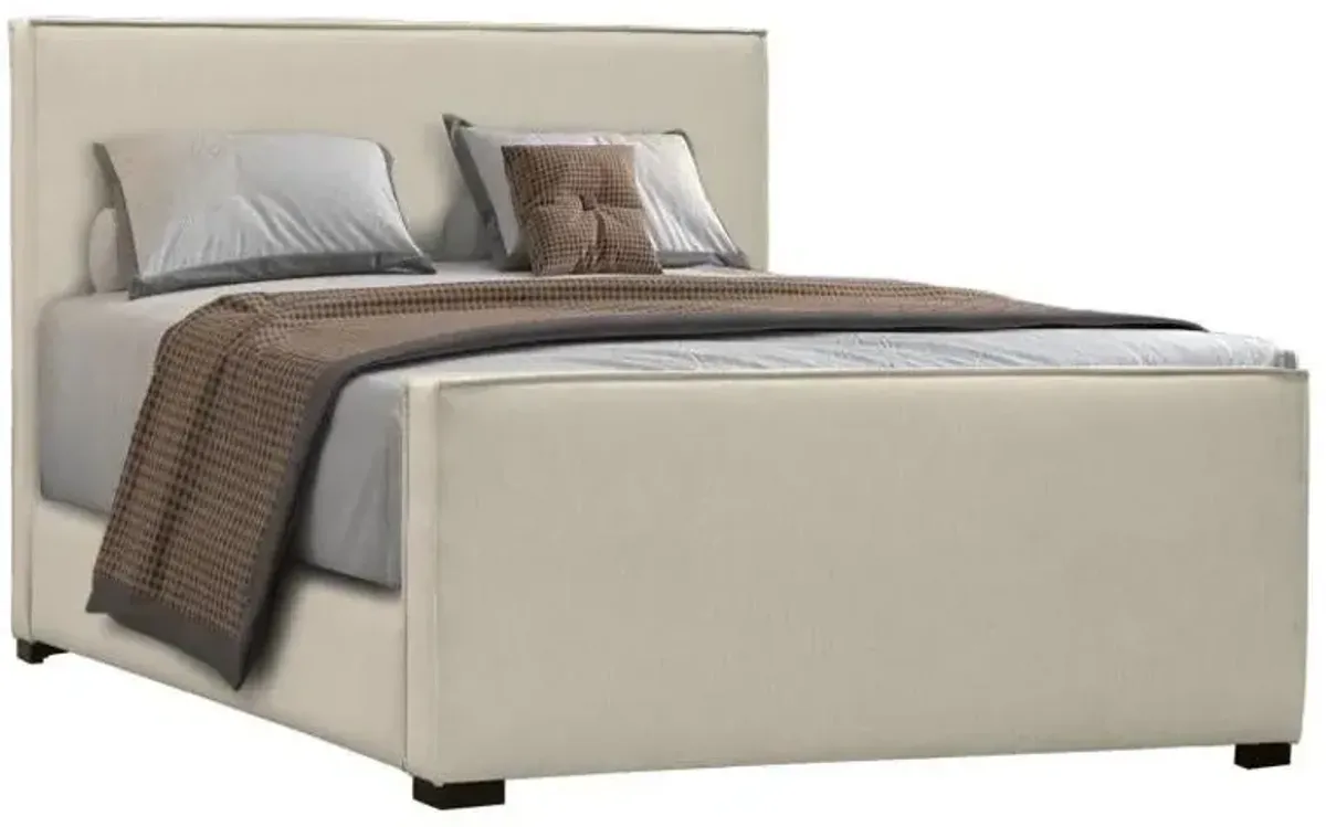 UP TOWN QUEEN SIZE BED WITH ATENA SNOW FABRIC