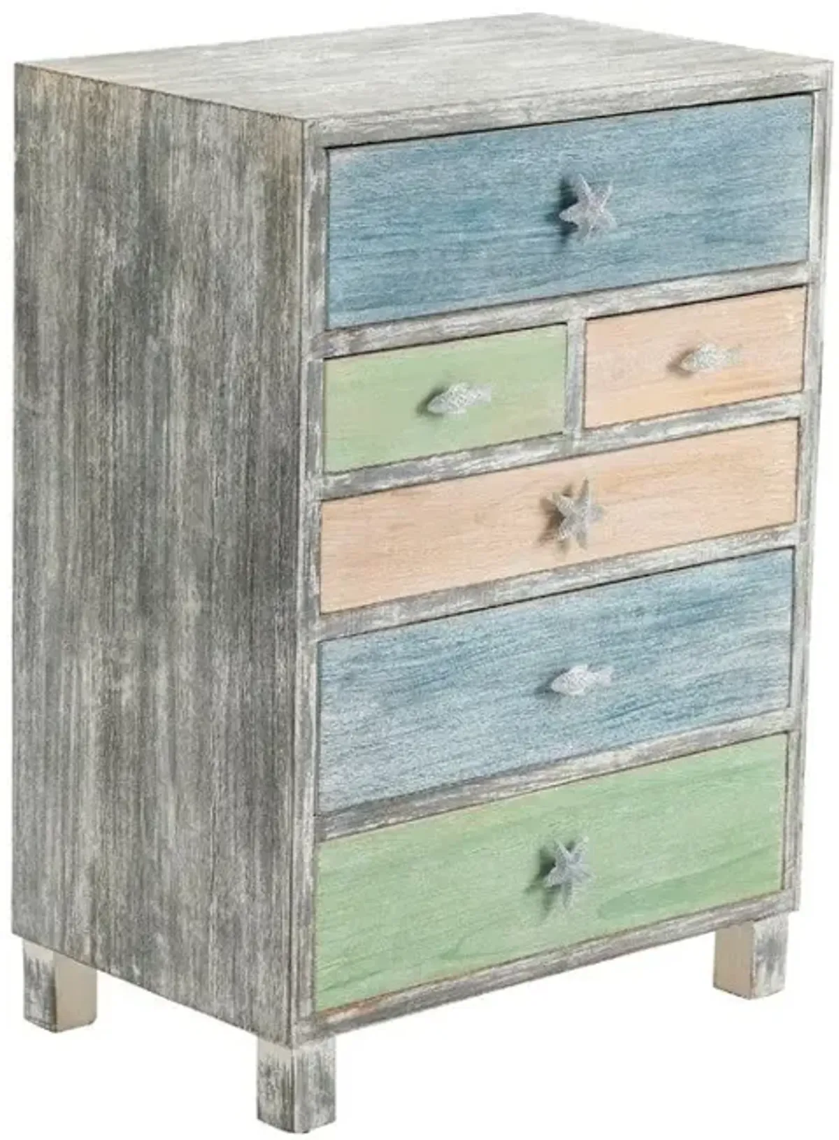 Crestview Key West Grey Driftwood & Multi Color Nautical Chest