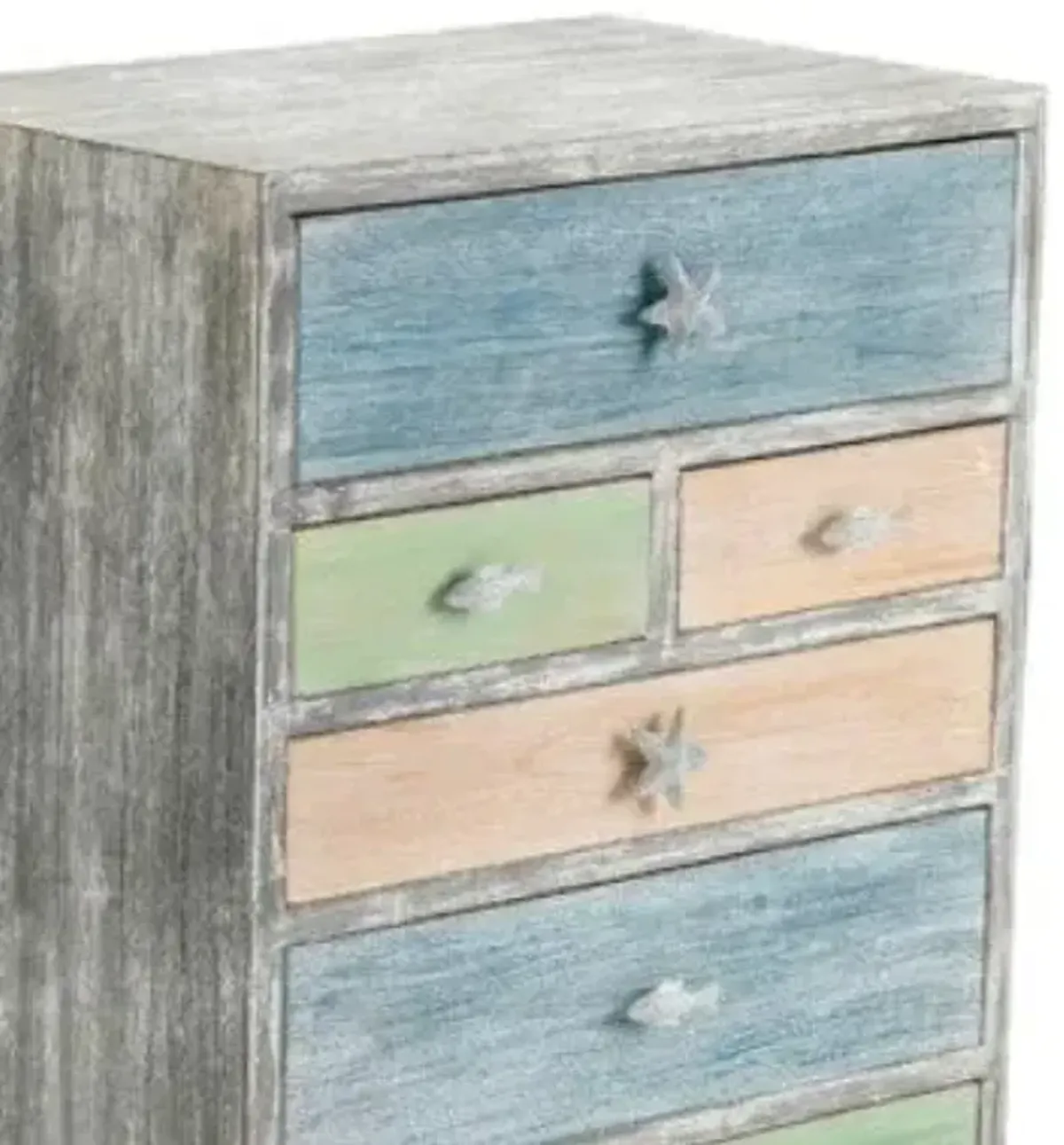 Crestview Key West Grey Driftwood & Multi Color Nautical Chest