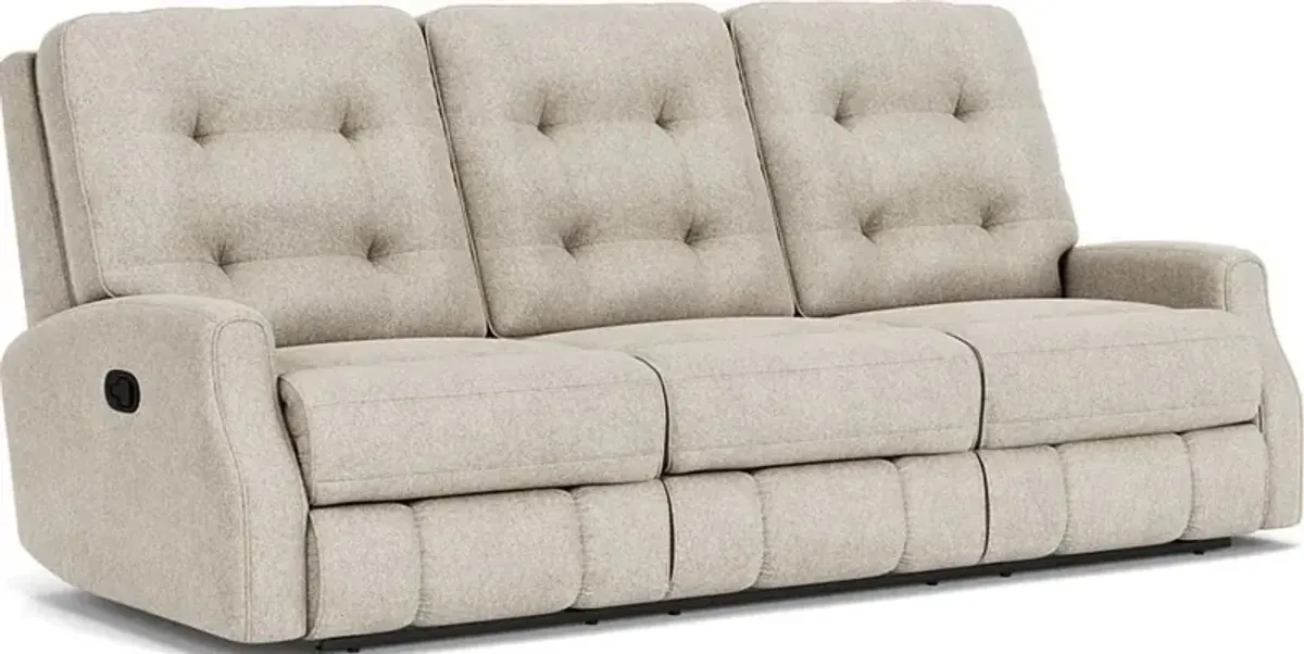 Flexsteel Devon White Shell Reclining Sofa