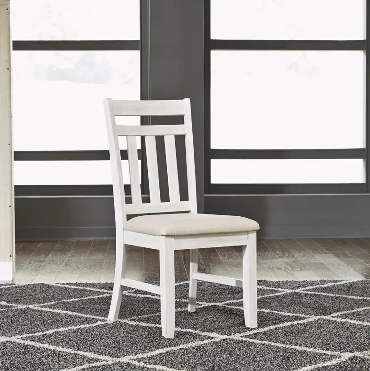 Liberty Furniture Summerville Soft White Wash Slat Back Side Chair