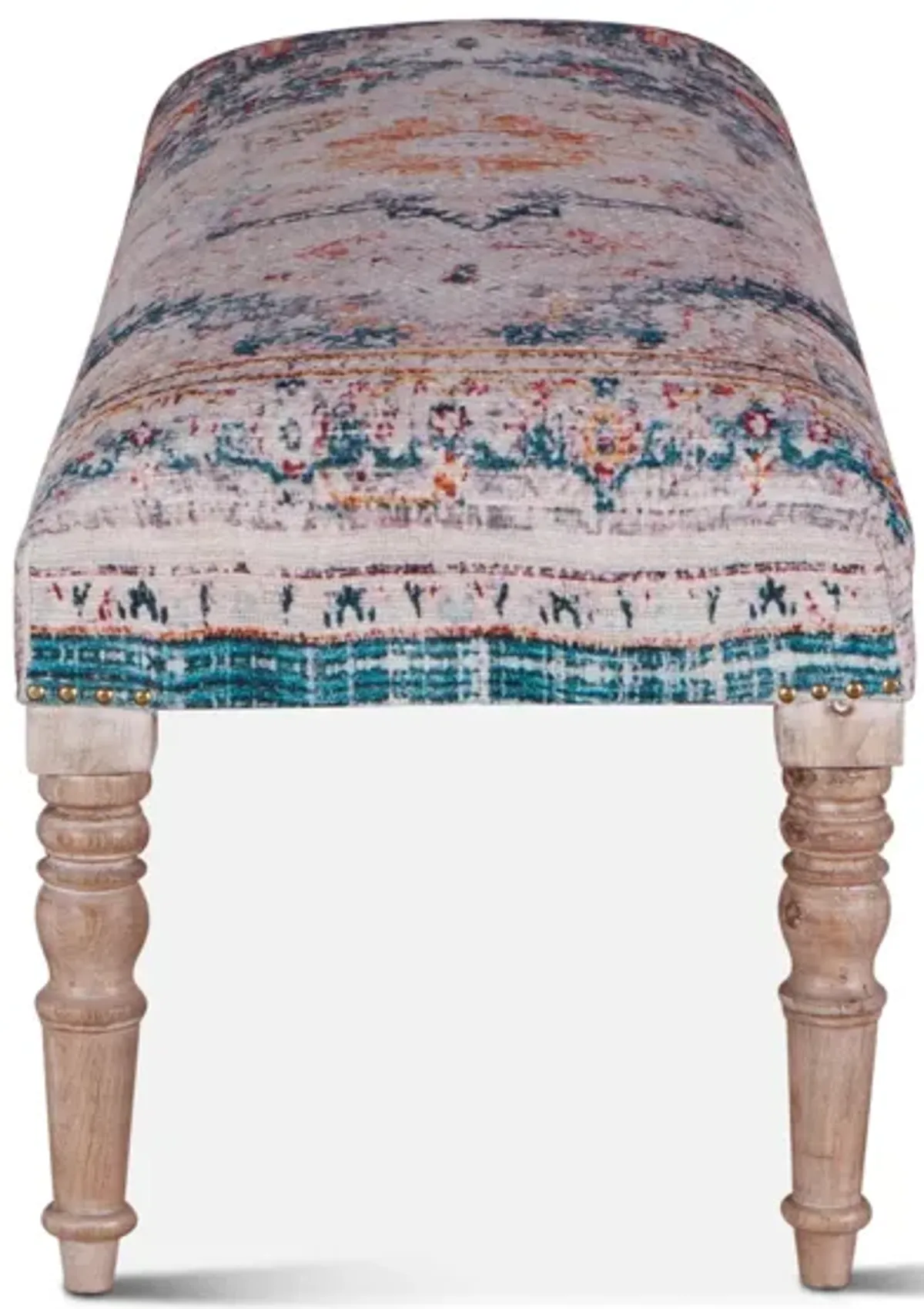 MARRAKECH TURQUOISE PRINT UPHOLSTERED BENCH