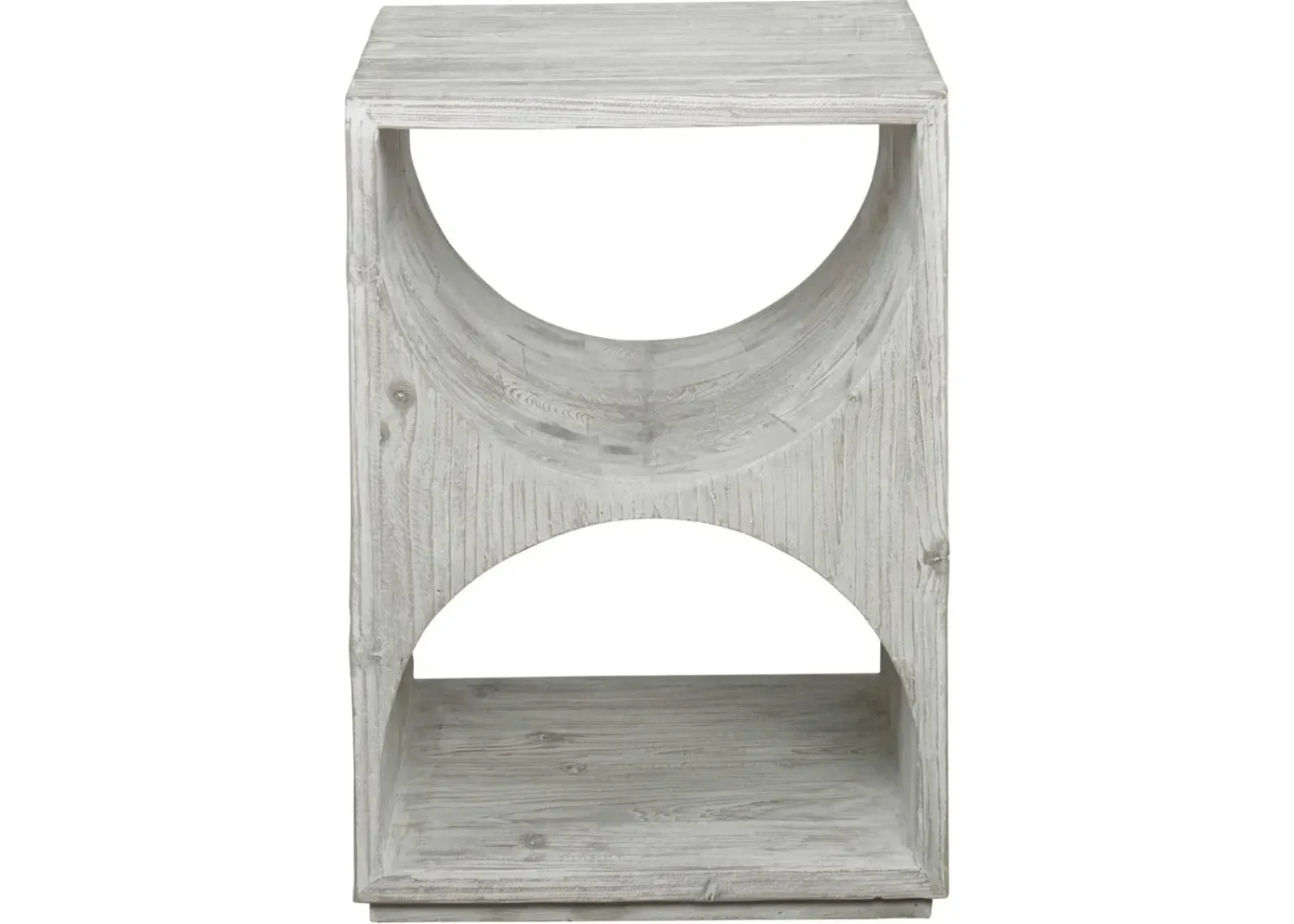 Uttermost Hans Distressed Ivory Side Table