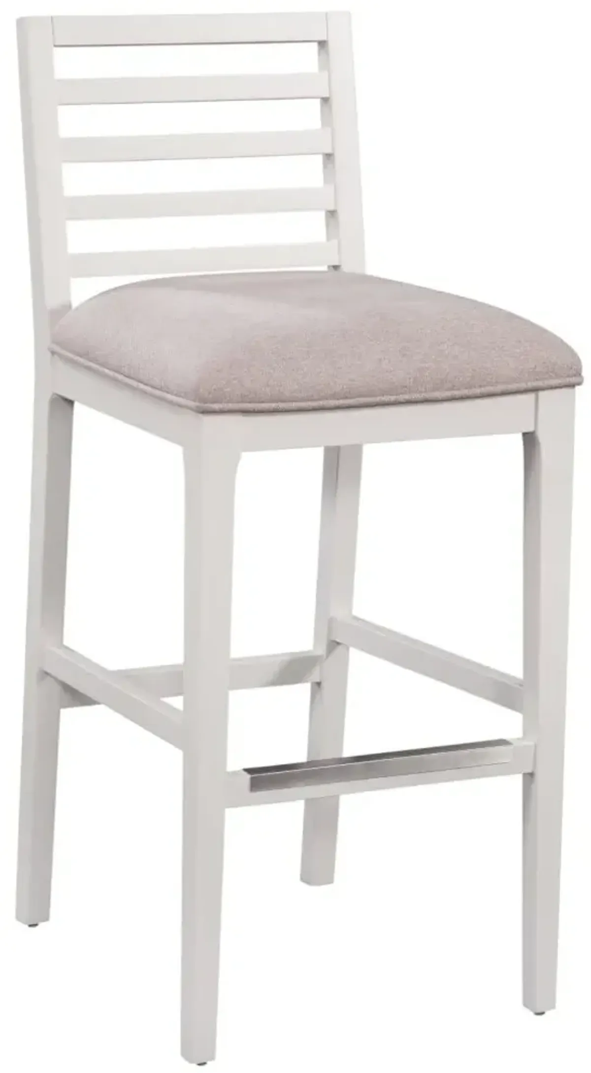 American Woodcrafters Siri Wood Stool with Fabric Seat in White Color