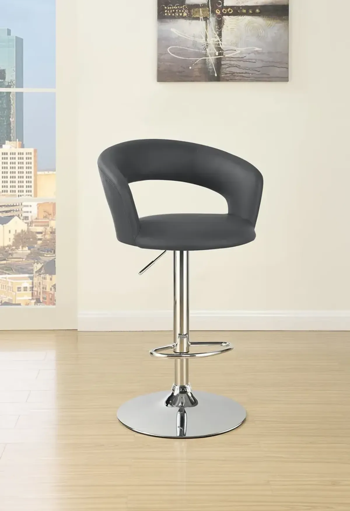 Coaster Barraza 29 Inch Adjustable Height Bar Stool Grey & Chrome