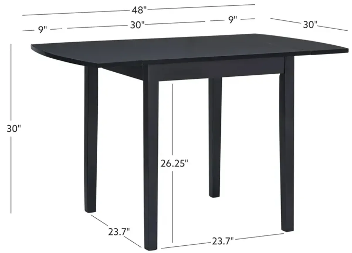 Linon Torino Square Drop Leaf Table Black