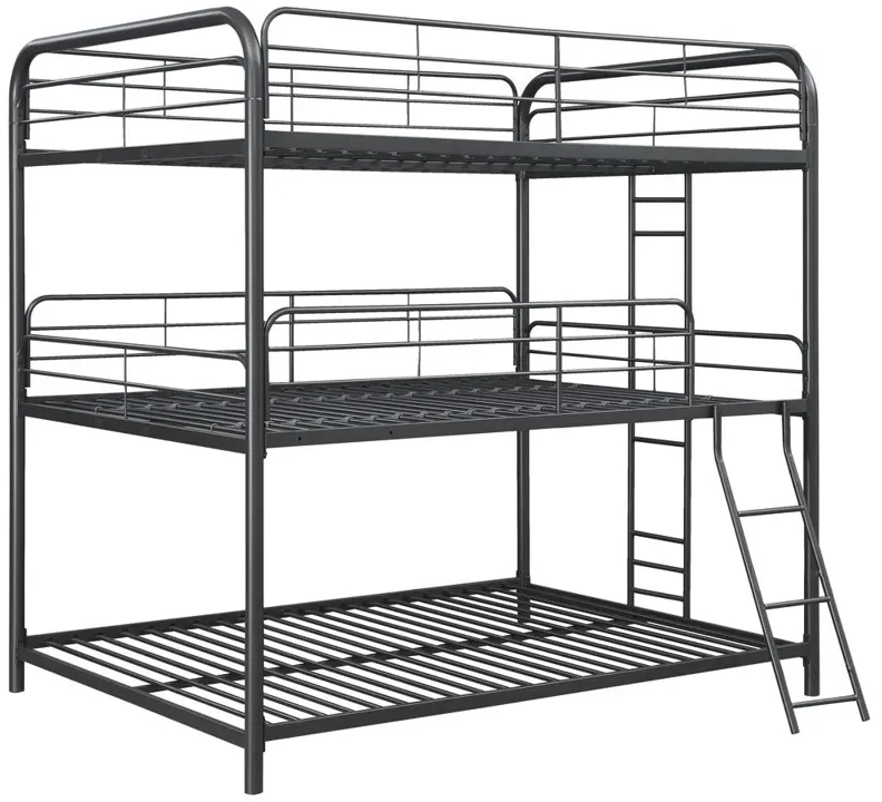 GARNER TRIPLE FULL BUNK BED GUNMENTAL GREY GARNER