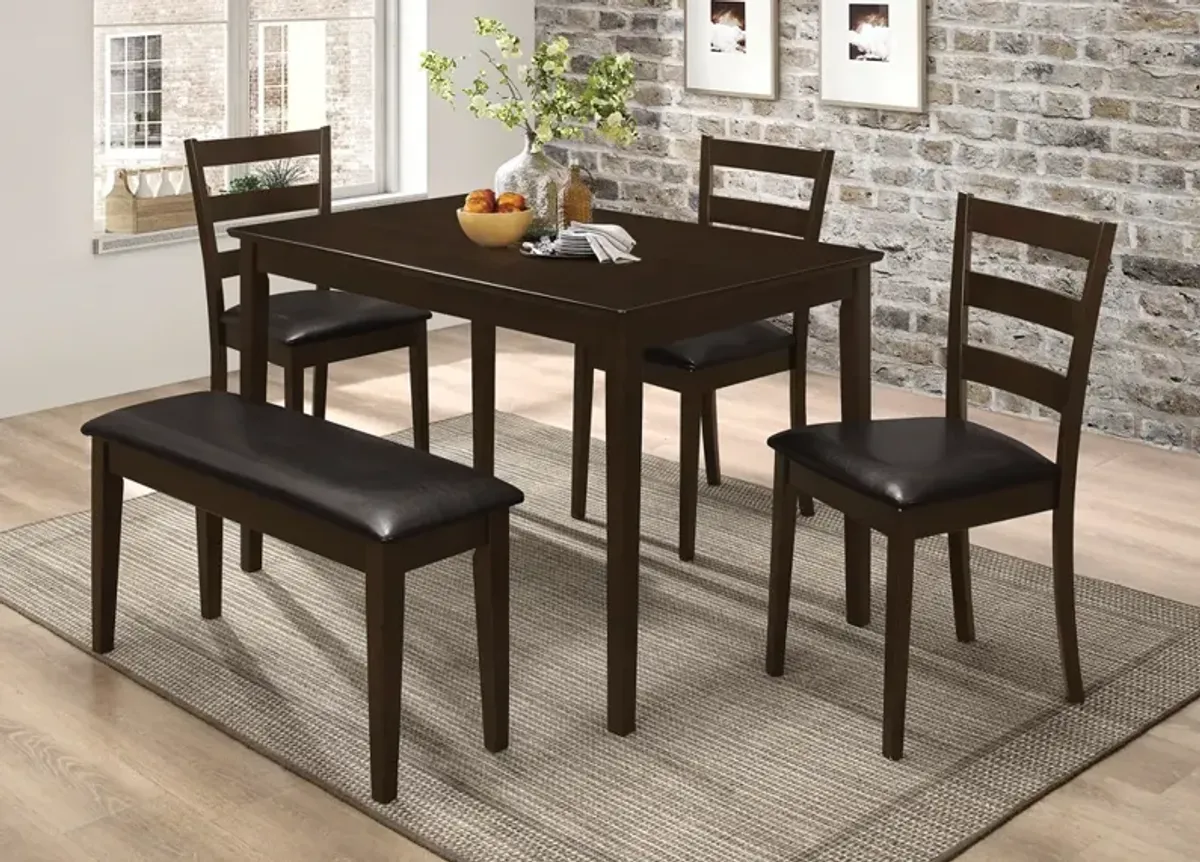 Coaster Guillen 5-Piece Rectangular Dining Table Set Cappuccino