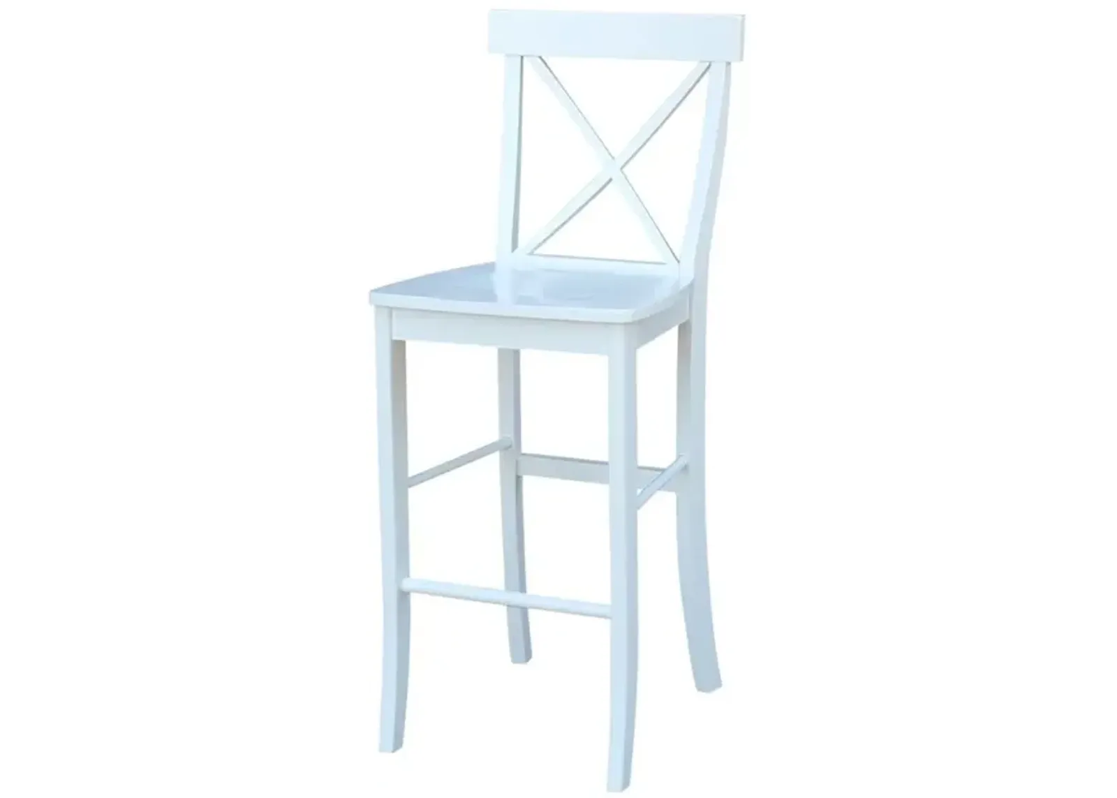 John Thomas Dining Essentials X-Back Wood Stool in White