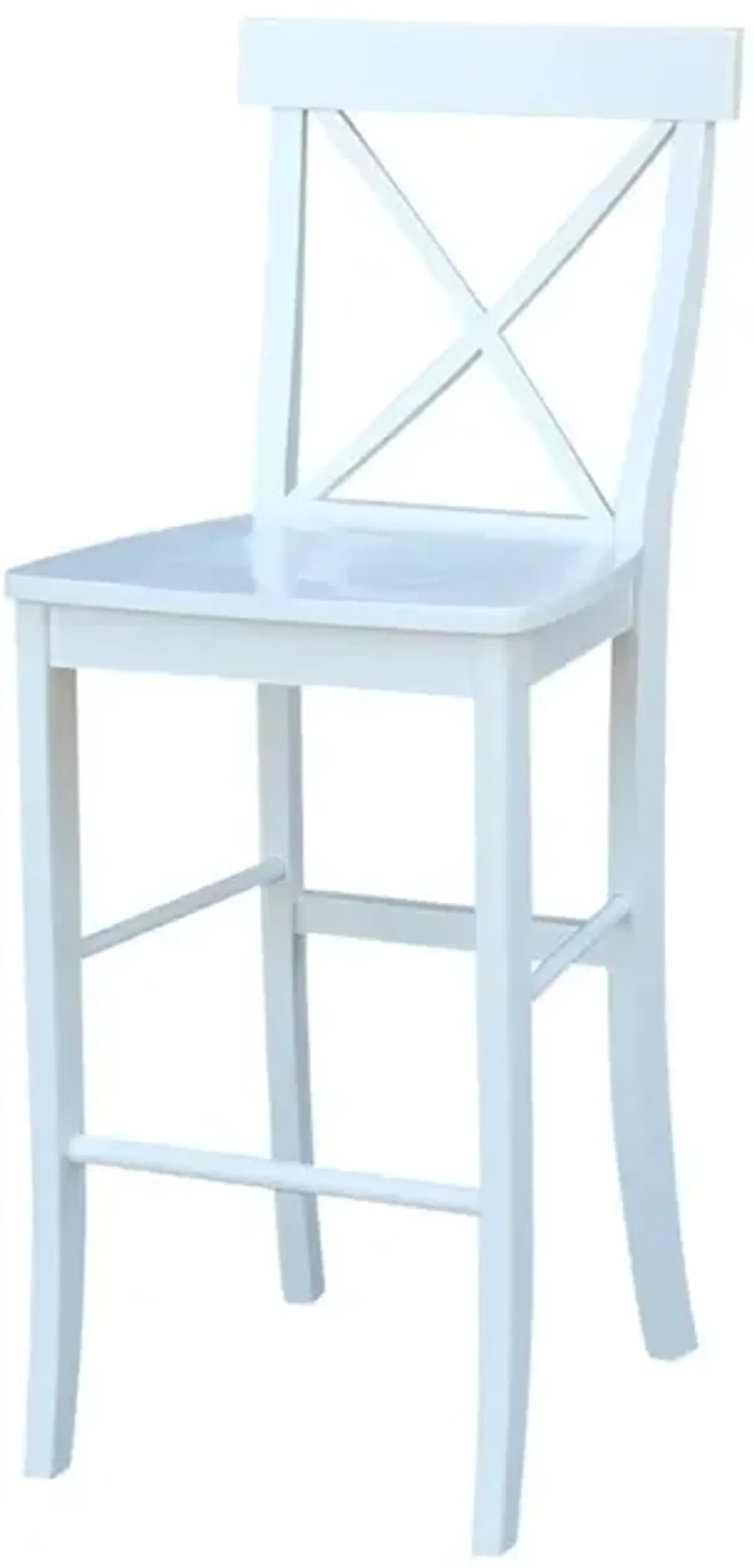 John Thomas Dining Essentials X-Back Wood Stool in White