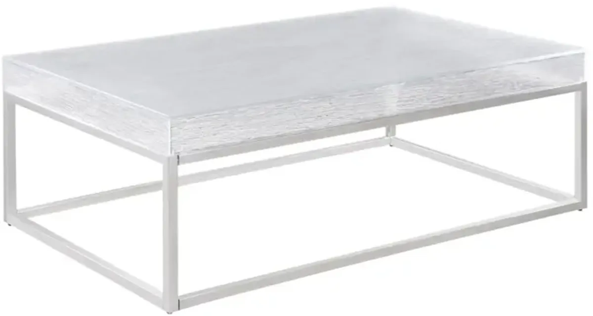 Chintaly Valerie Contemporary Cocktail Table with Acrylic Top & Steel Frame