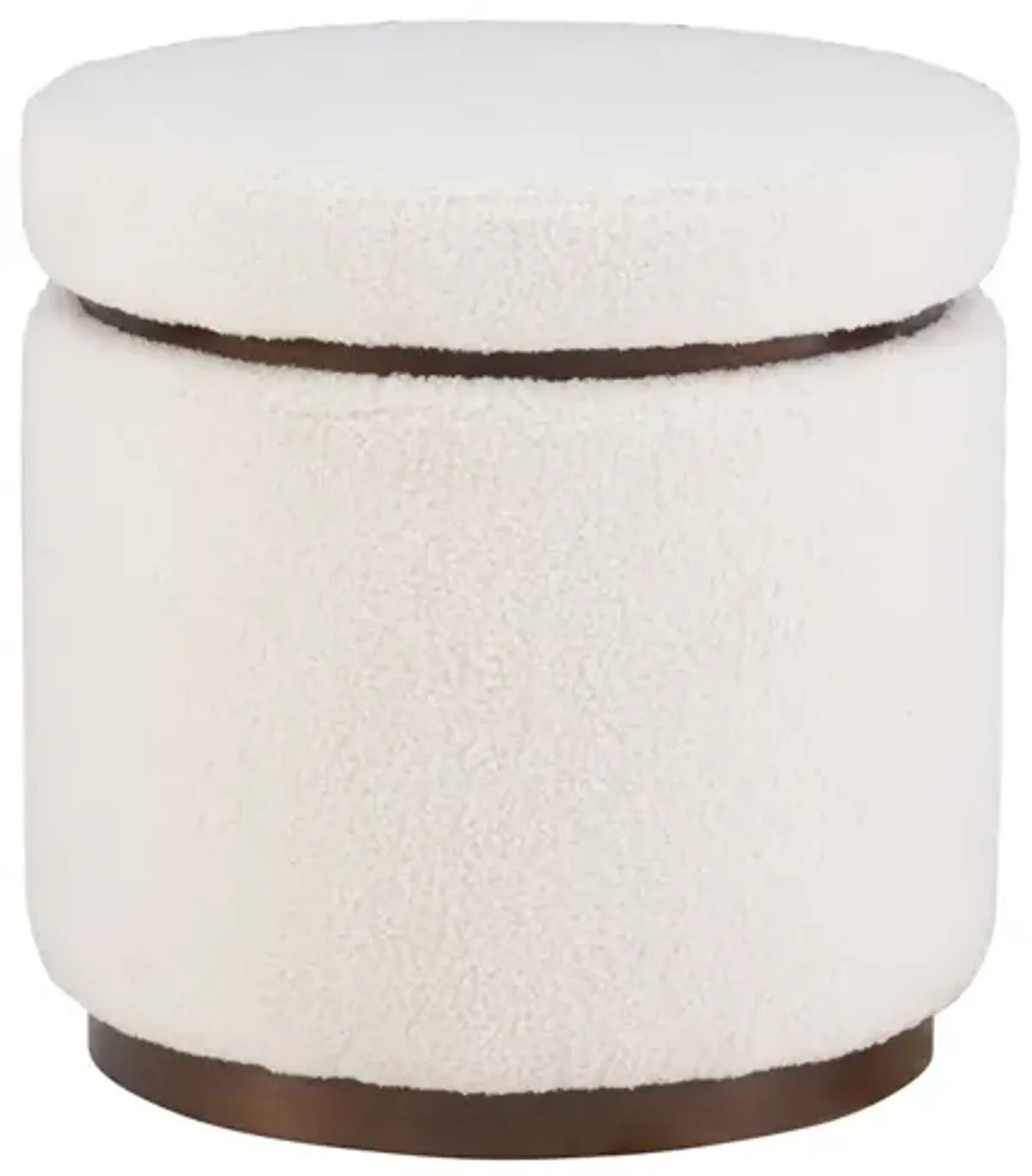 Linon Blanche Natural Walnut Storage Ottoman