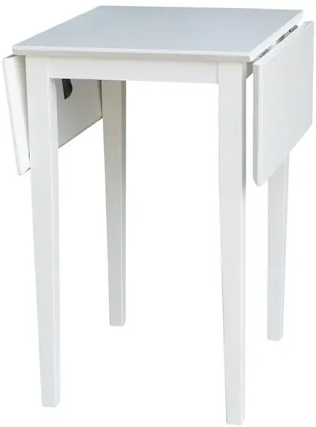 John Thomas Dining Essentials Small Drop Leaf Leg Table in White