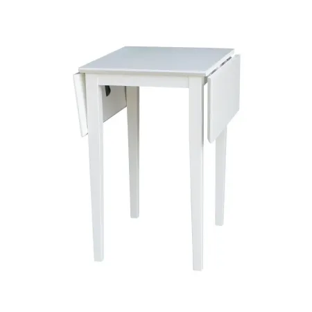 DINING ESSENTIALS SMALL DROP LEAF LEG TABLE IN WHITE