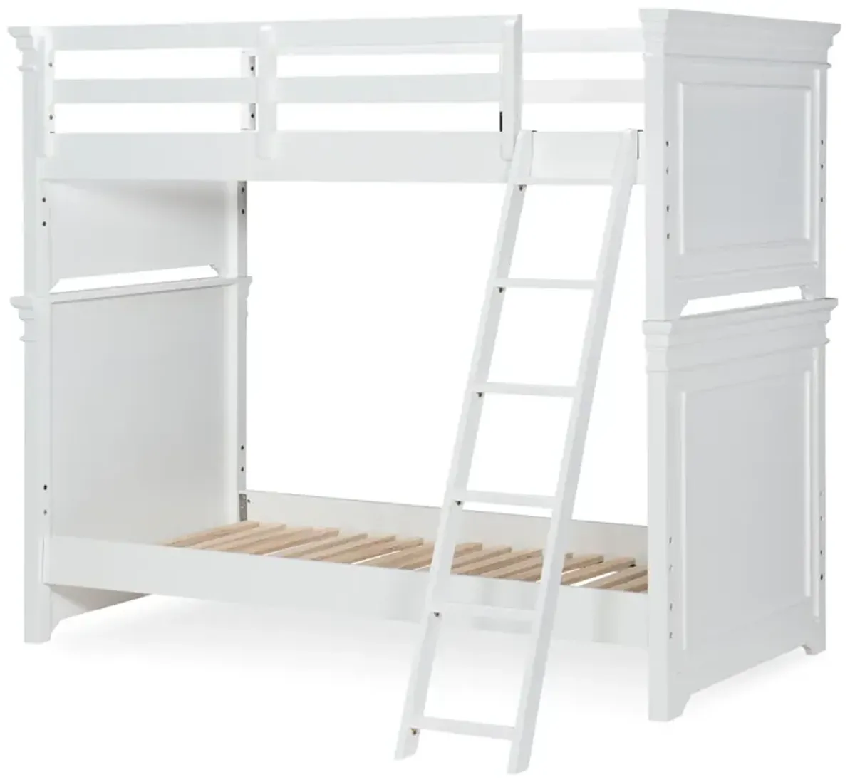 Kids/Teens Canterbury White Complete Twin Over Twin Bunk Bed