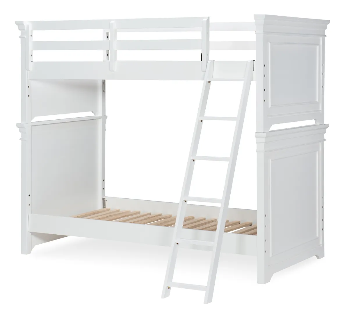 COMPLETE TWIN OVER TWIN BUNK WHITE FINISH - CANTERBURY WHITE