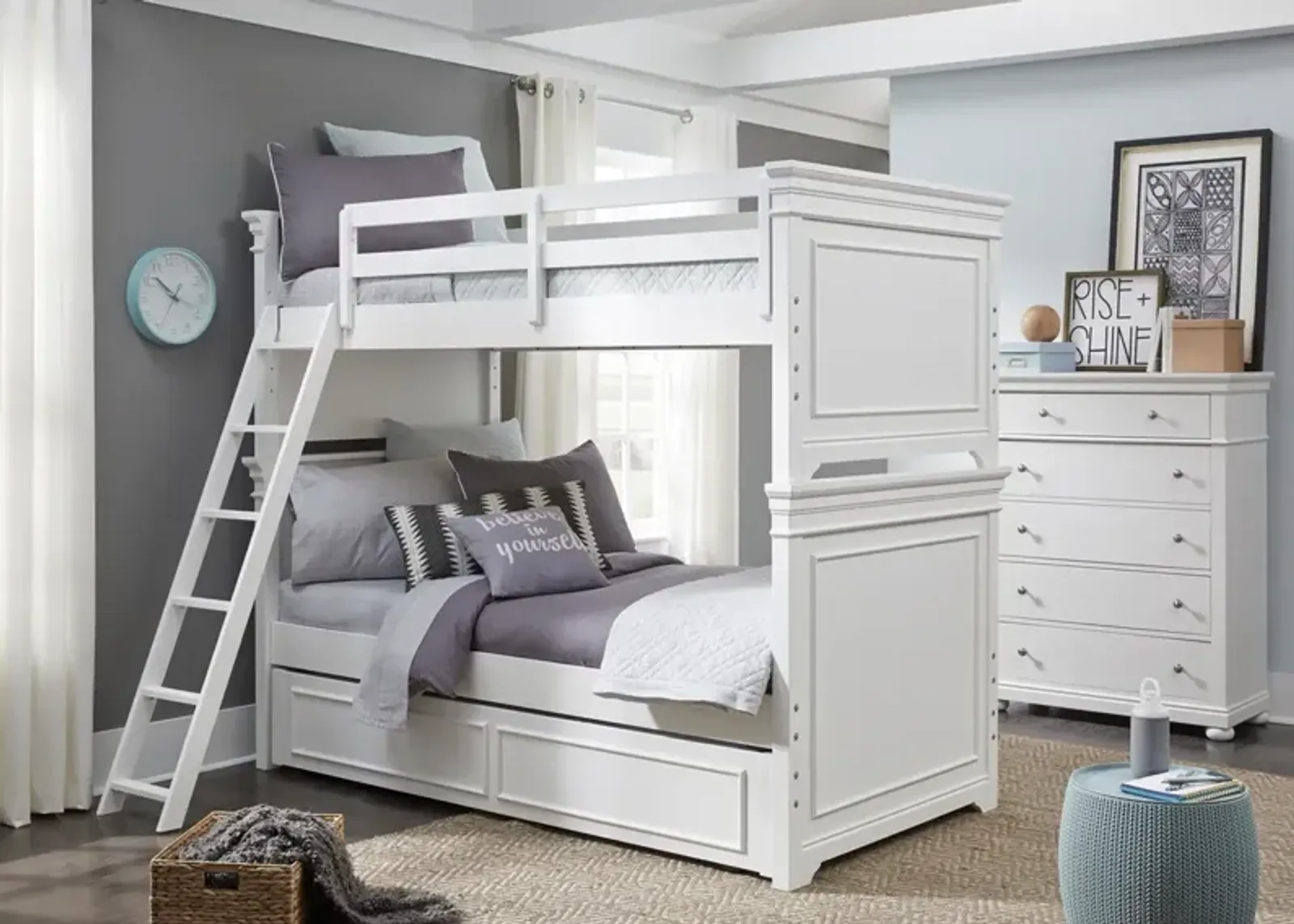 Legacy Classic Kids/Teens Canterbury White Complete Twin Over Twin Bunk Bed