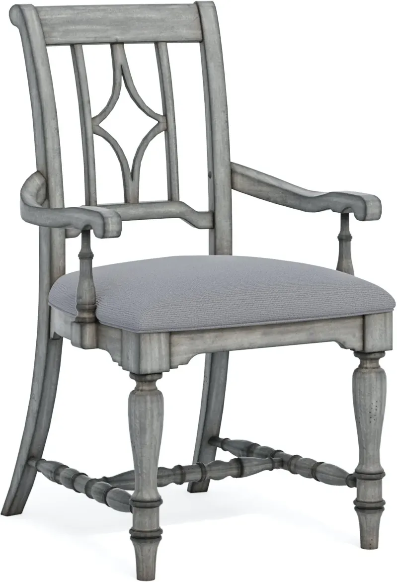 DINING ARM CHAIR W/ UPHOLSTERED SEAT - PLYMOUTH