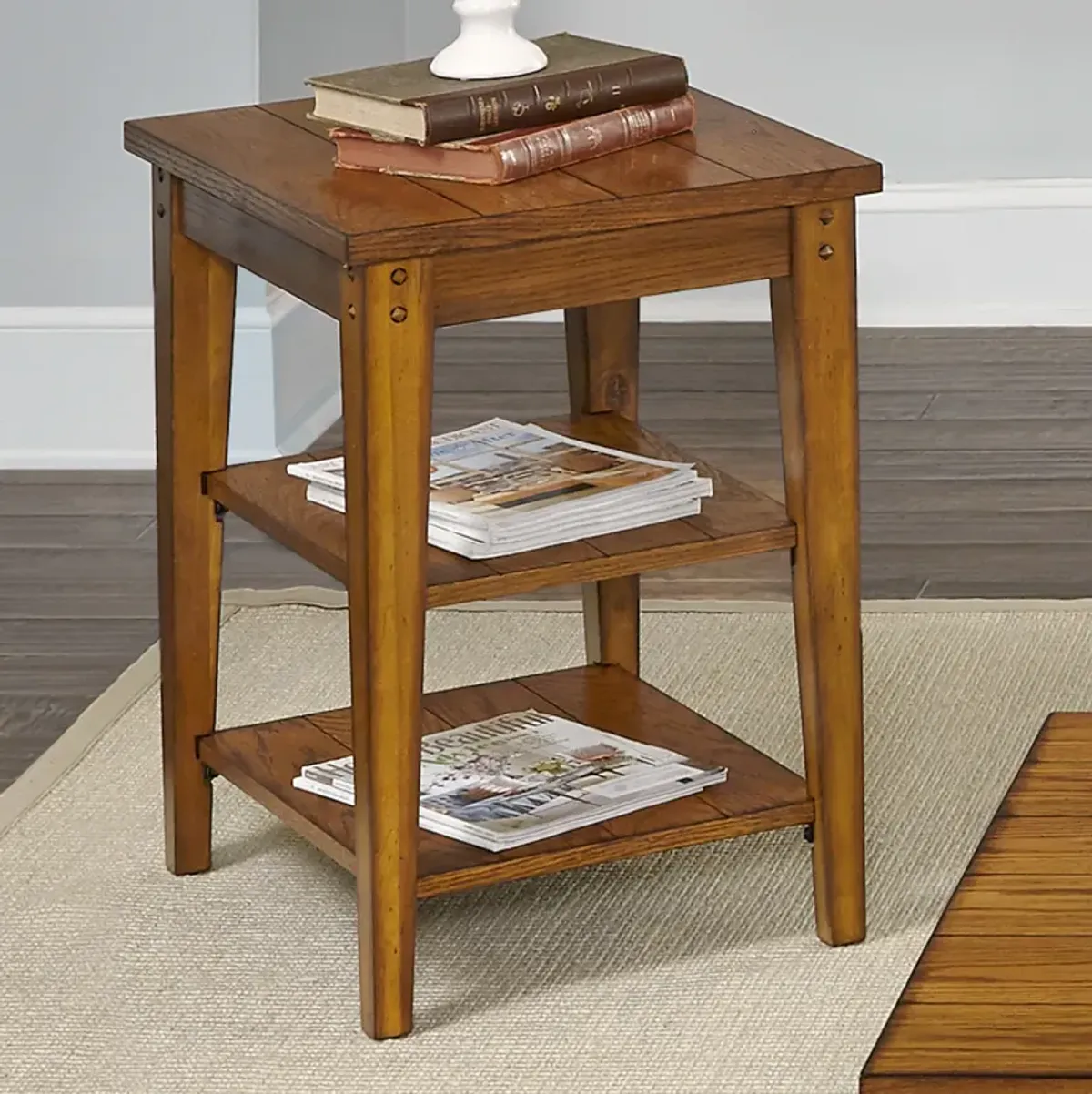 Liberty Furniture Tiered Oak Occasional Table Lake House