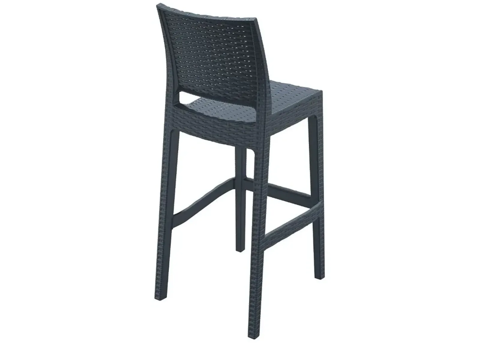 Compamia Jamaica Resin Wickerlook Bar Stool Dark Gray