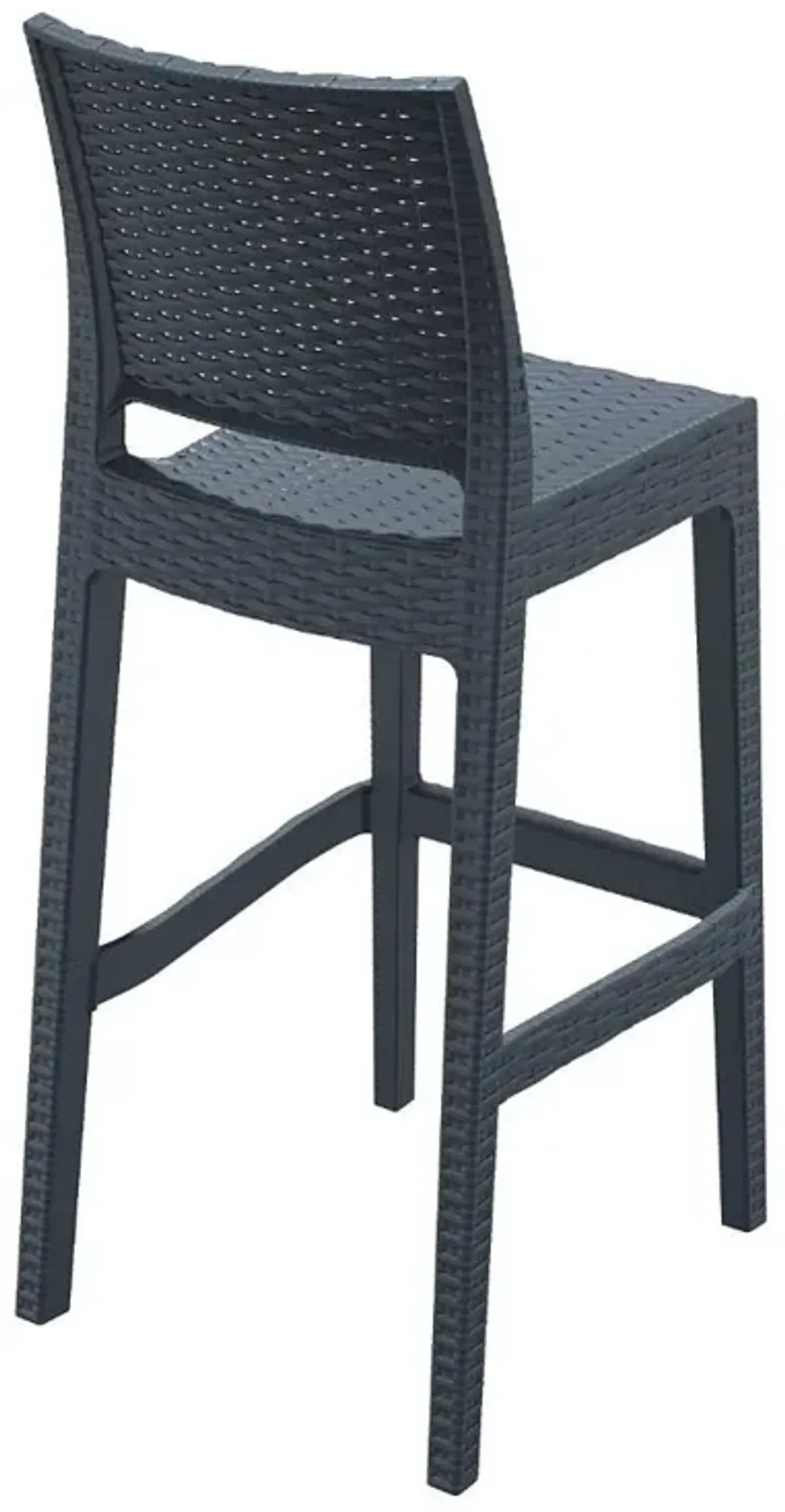 Compamia Jamaica Resin Wickerlook Bar Stool Dark Gray