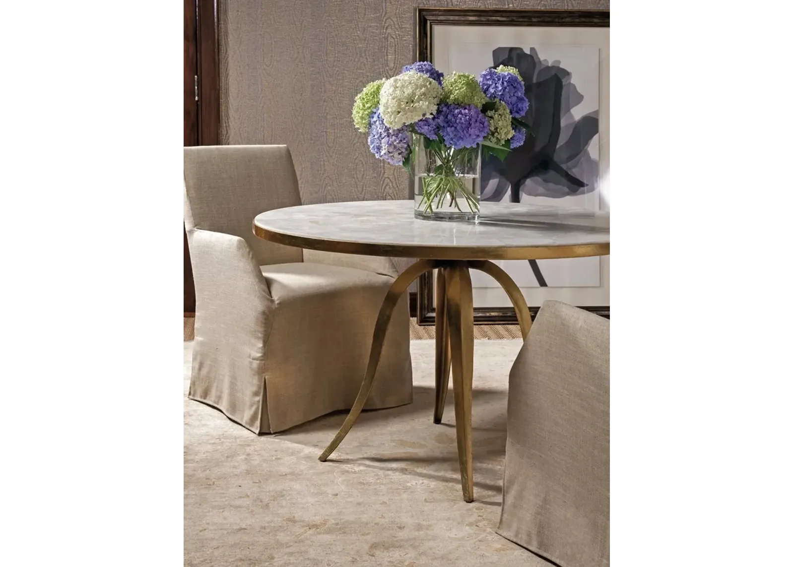 CRYSTAL STONE ROUND DINING TABLE SIGNATURE DESIGNS