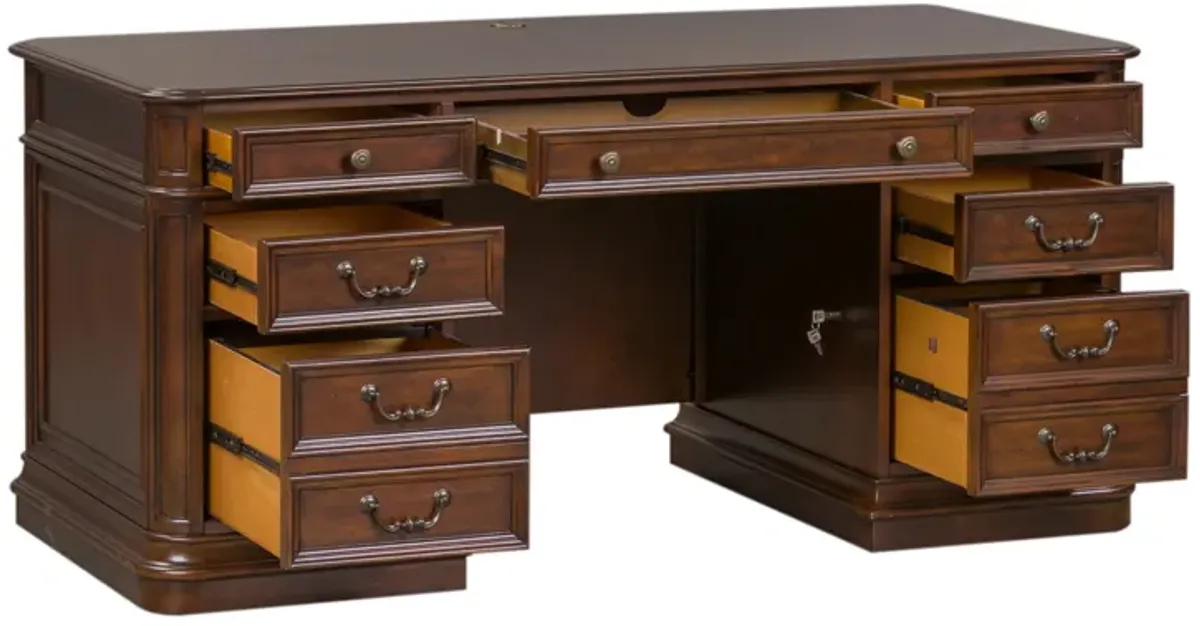 Liberty Furniture Brayton Manor 5-Piece Cognac Executive Desk Set