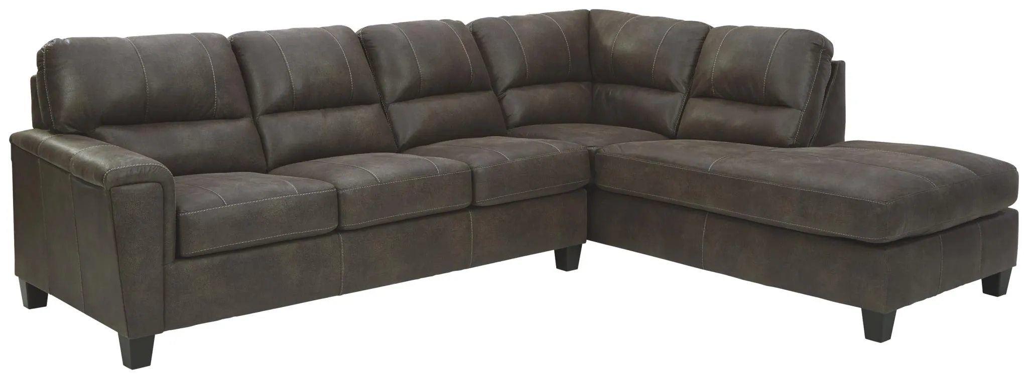 NAVI 2-PIECE SLEEPER SECTIONAL WITH CHAISE SMOKE SIGNATURE DESIGN