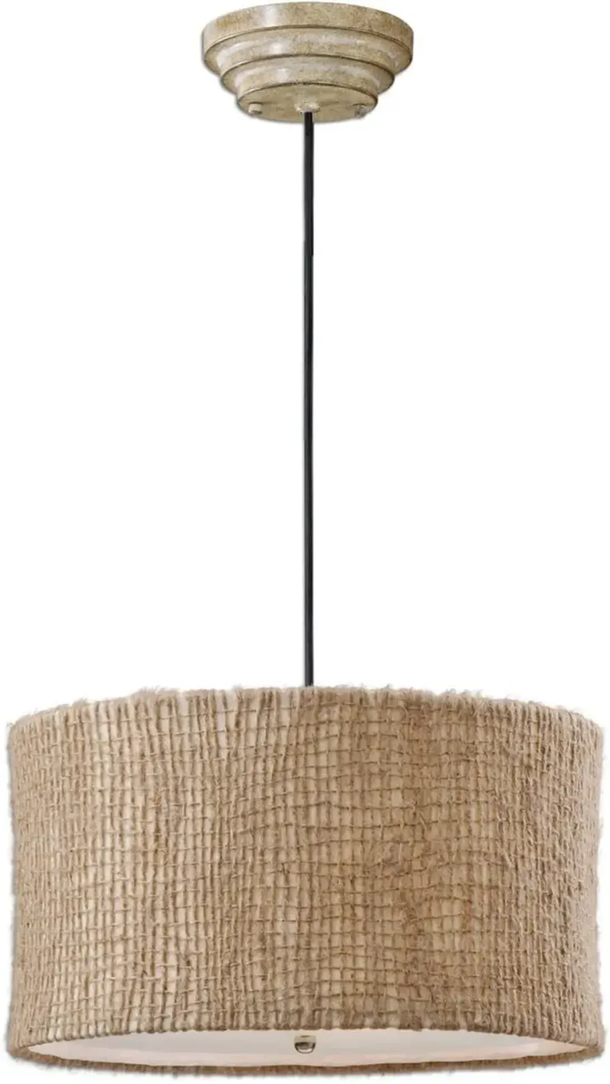 Uttermost Burleson Beige 3-Light Drum Pendant