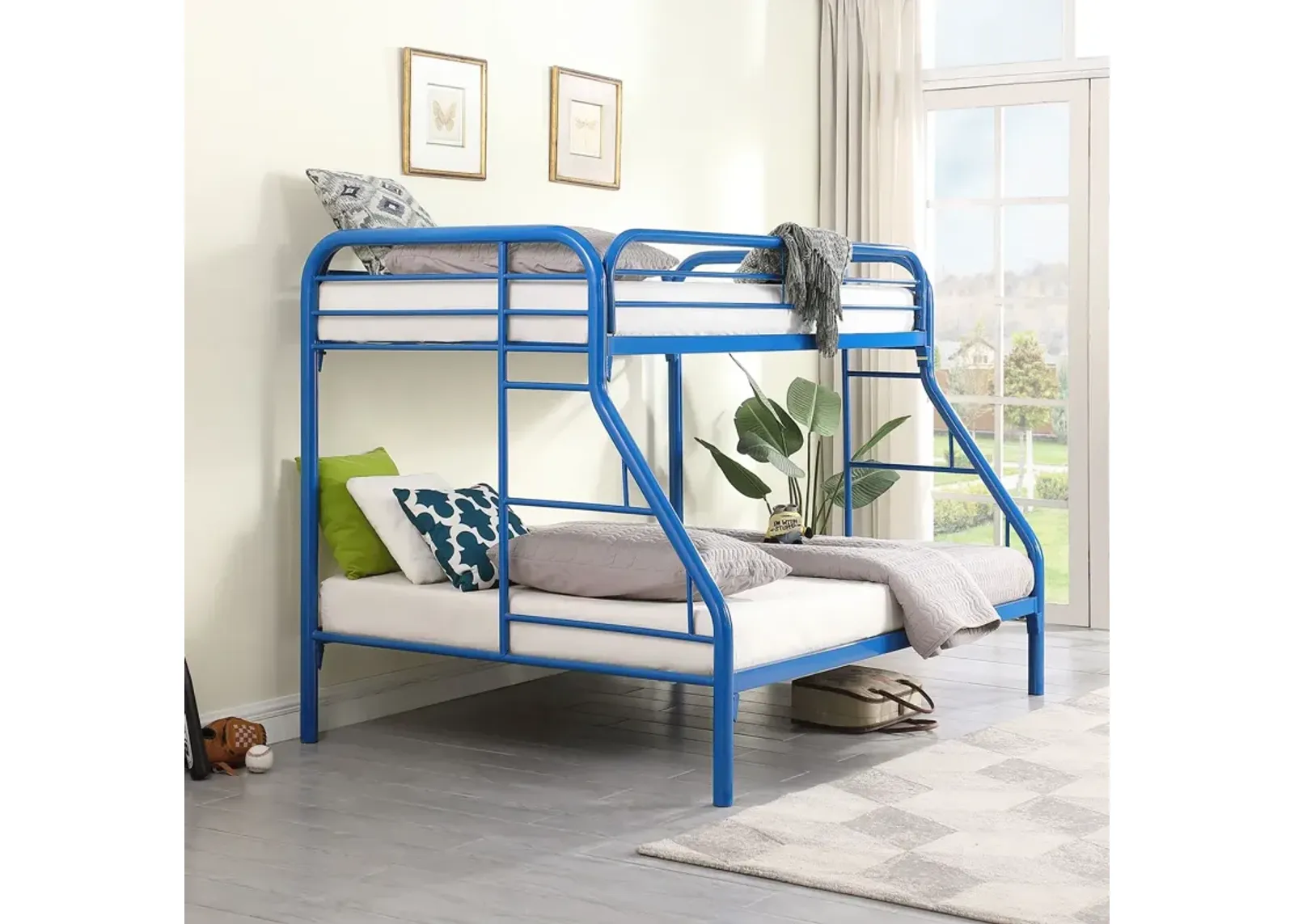 Coaster Morgan Metal Twin Over Full Bunk Bed Blue