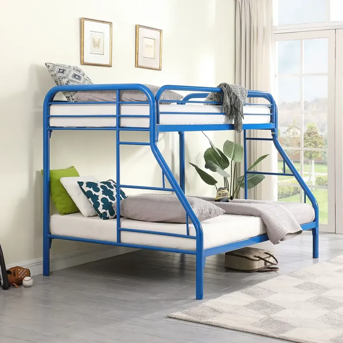 Coaster Morgan Metal Twin Over Full Bunk Bed Blue