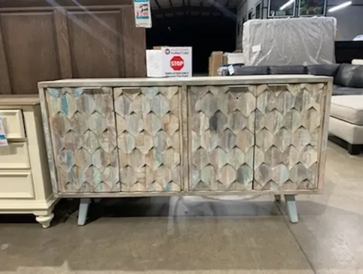 Home Trends Design Ibiza Vintage Teal Reclaimed Wood Sideboard